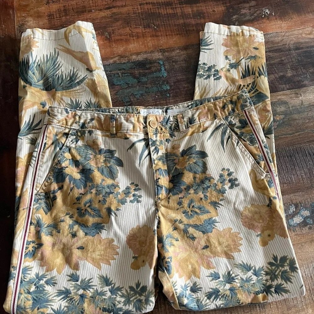 Anthropologie Bird of Paradise Chino 31 Relaxed Fit